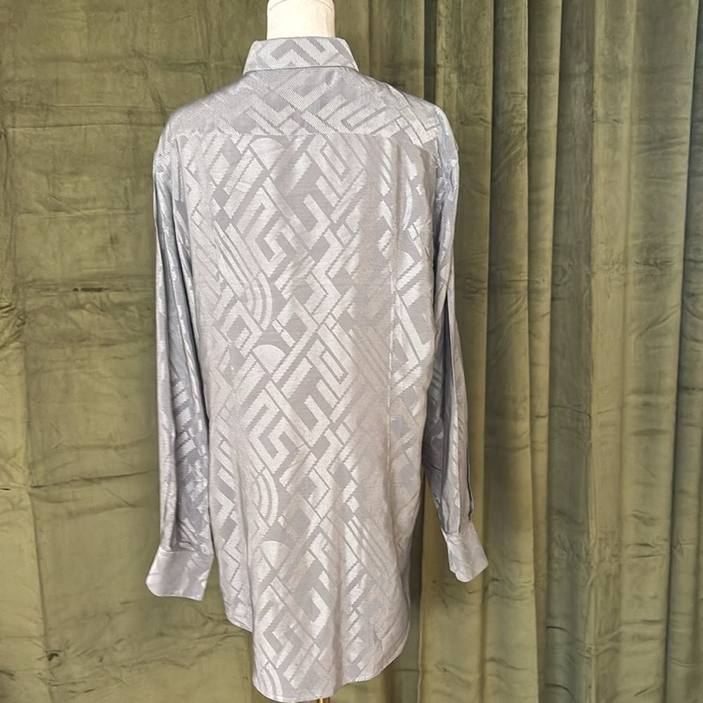 Versace Classic Gray/ Silver Patterned Men Dress … - image 8